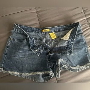 LEXI Dark Blue Distressed Denim Cutoff Shorts